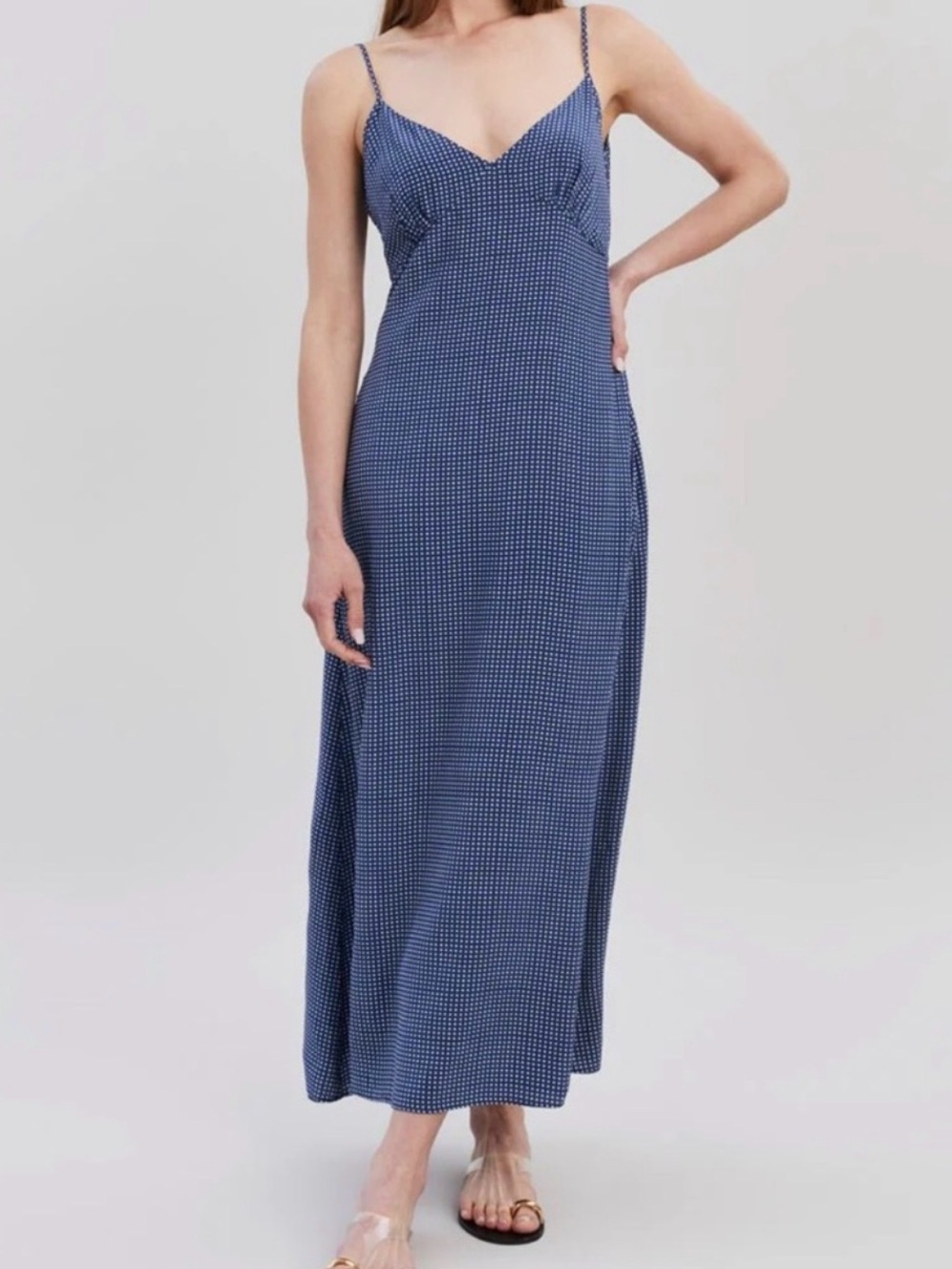 NWT SOLID & STRIPED Navy Polka Dot Midi Dress (Rosetta dress-midnight blue)